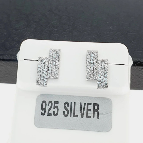 "925 sterling silver luxury CZ earrings for women/girls, Best for gift, RJUS2203 - Picture 2 of 11